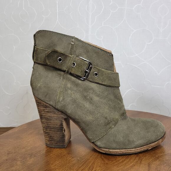 Belle By Sigerson Morrison Women's Boots 8.5 Gray Suede Ankle Heeled Booties - Picture 1 of 10